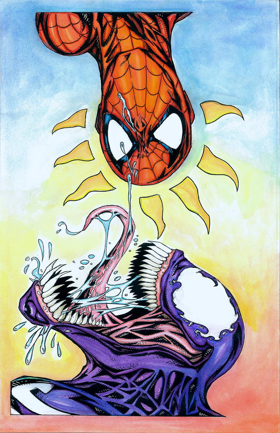 Spiderman and Venom Colored