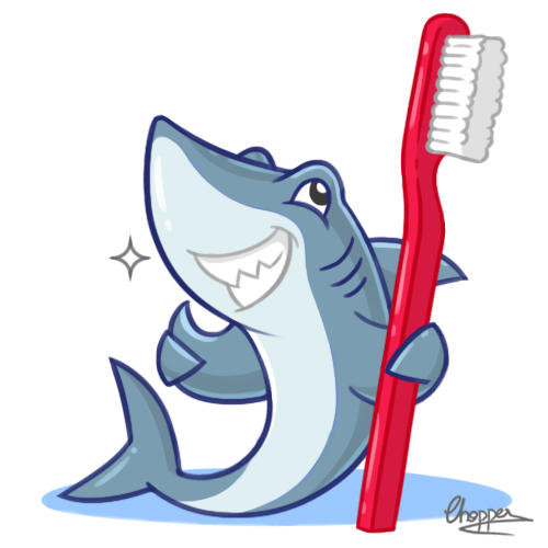 Shark Teeth Funny Kids Cartoon Smile Bath Mat by SweetBirdieStudio