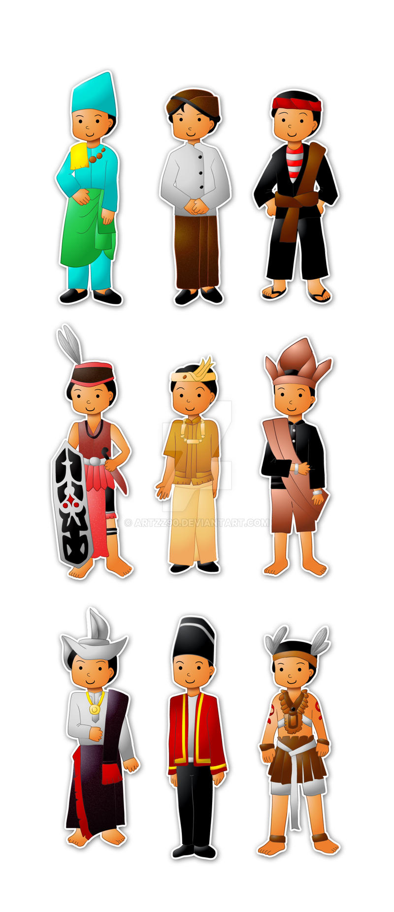 Ilustrasi 9 Pakaian adat Indonesia by artzz90 on DeviantArt Ilustrasi 9 Pakaian adat Indonesia by artzz90 on DeviantArt
