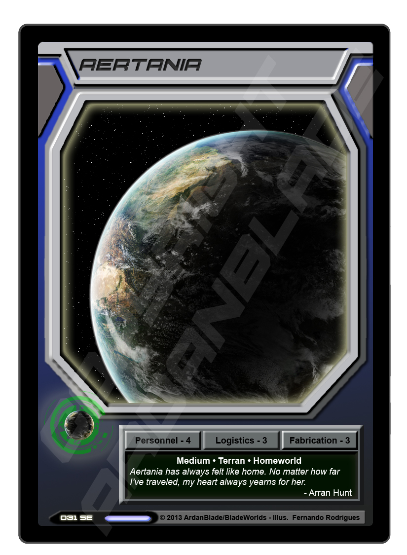 Star's End CCG - Aertania Homeworld Card