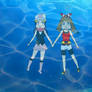 Pokemon Dawn and May Underwater Swim