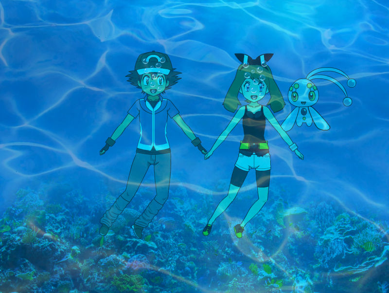 Pokemon Ash and May swim underwater with Manaphy by ChrisGraduate27 on ...