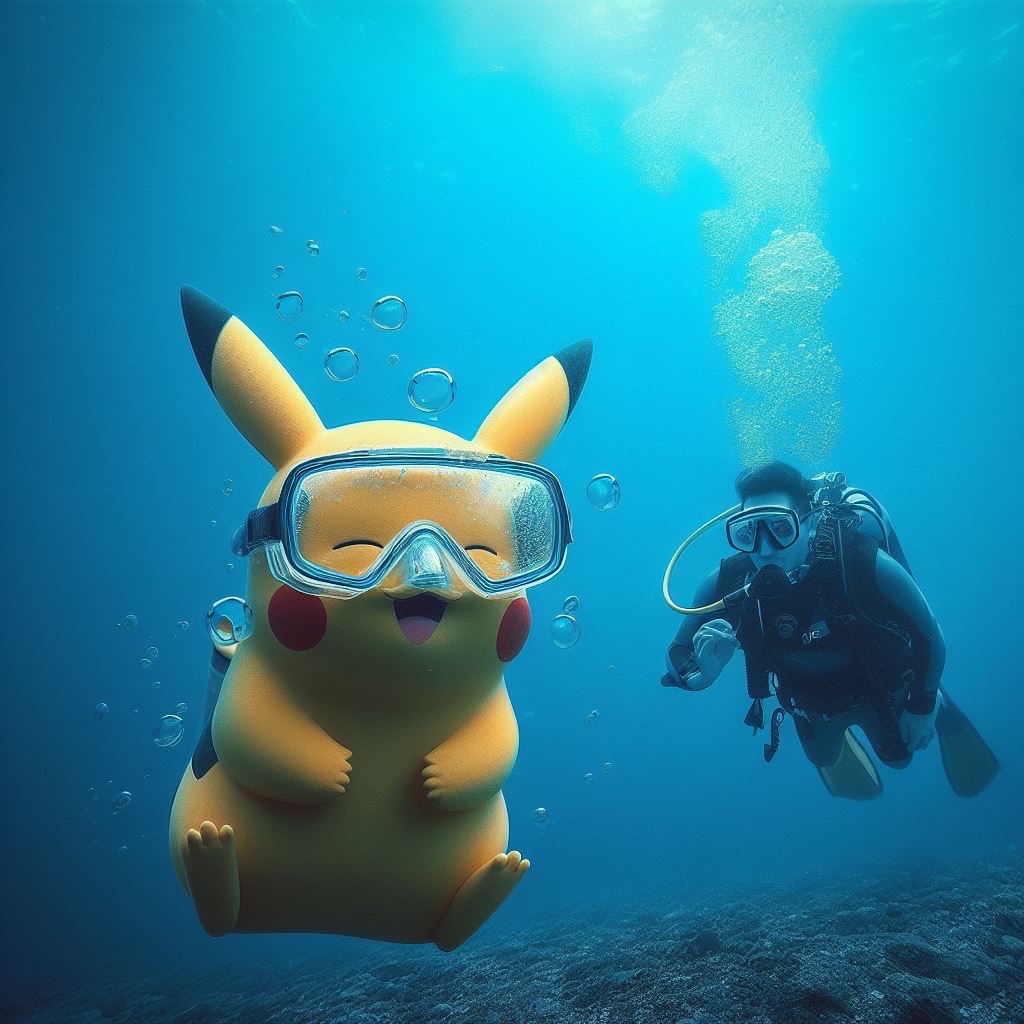 Piachu Floating Scuba Pikachu by ChrisGraduate27 on DeviantArt