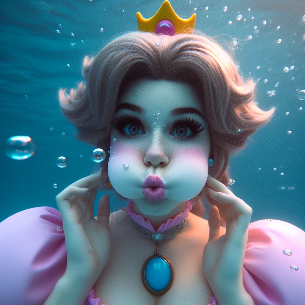 Princess Peach Underwater Puffy Cheeks by ChrisGraduate27 on DeviantArt