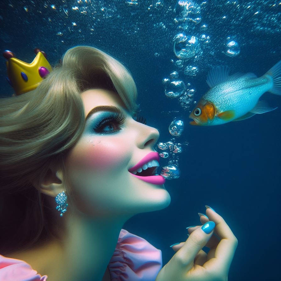 Prunces Fish Princess Peach and a fish by ChrisGraduate27 on DeviantArt