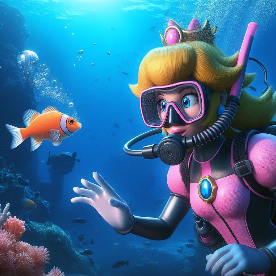 Prunces Fish Princess Peach meets another fish by ChrisGraduate27 on DeviantArt