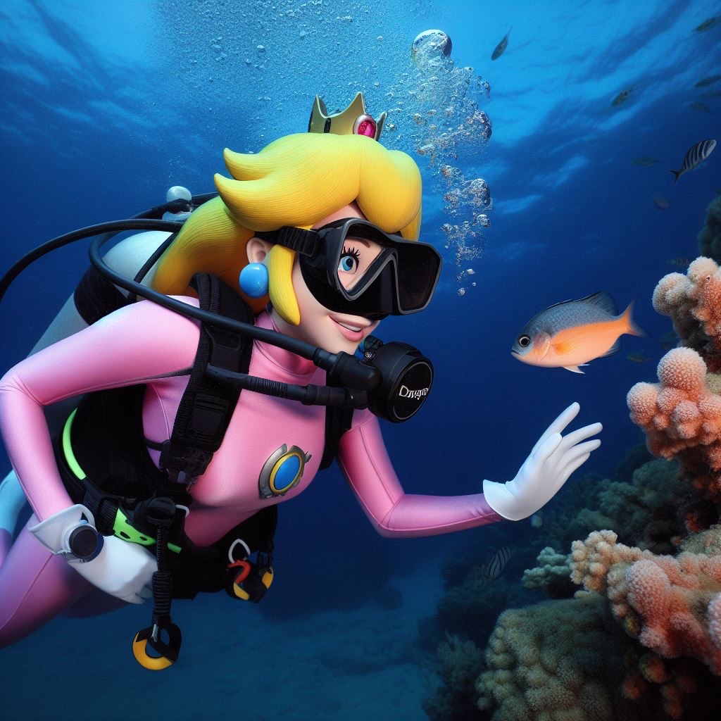 Prunces Fish Princess Peach and some fish by ChrisGraduate27 on DeviantArt