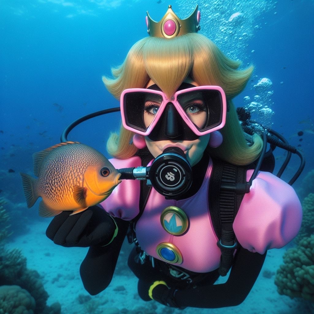 Prunces Fish Princess Peach and a fish by ChrisGraduate27 on DeviantArt