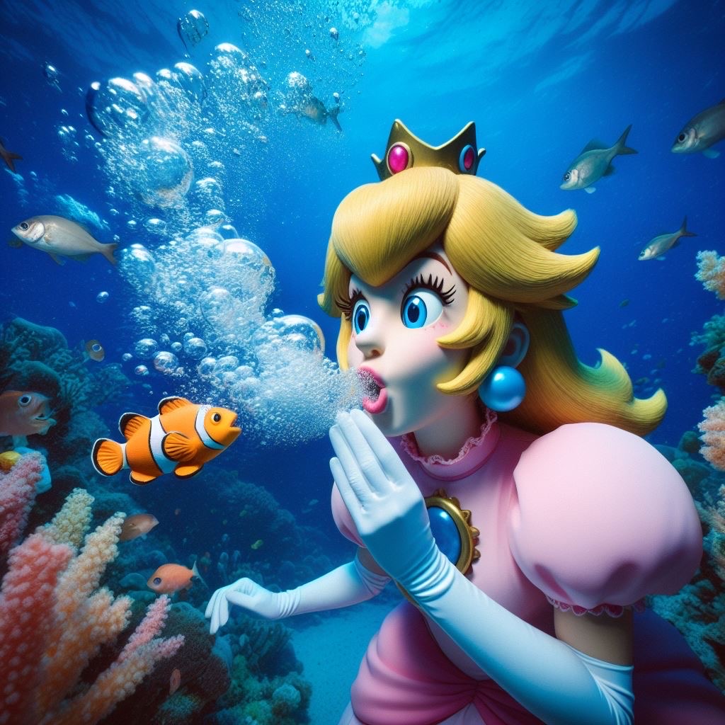 Prunces Fish Princess Peach with a fish by ChrisGraduate27 on DeviantArt