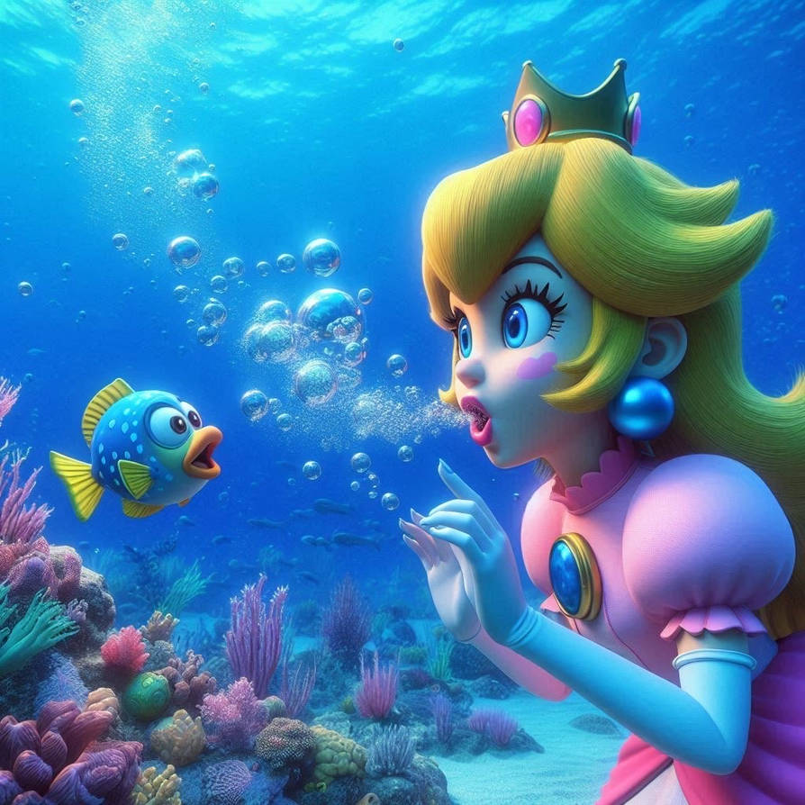 Prunces Fish Princess Peach sees another fish by ChrisGraduate28 on DeviantArt