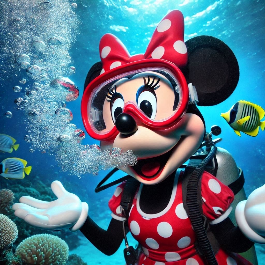 Mini Mouse Rafting Freediving Minnie Mouse talking underwater by ChrisGraduate27 on DeviantArt