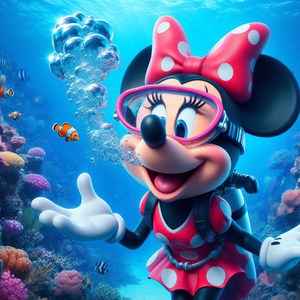 Mini Mouse Rafting Freediving Minnie by ChrisGraduate28 on DeviantArt