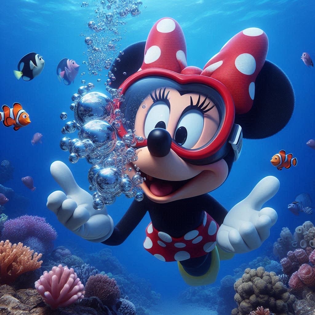 Mini Mouse Rafting Minnie Mouse Freediving by ChrisGraduate28 on DeviantArt