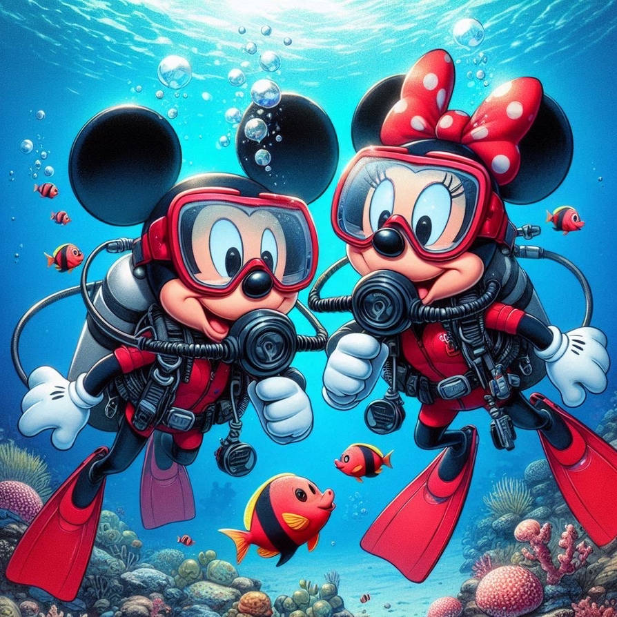 Mini Mouse Rafting Mickey and Minnie Mouse Scuba by ChrisGraduate27 on DeviantArt