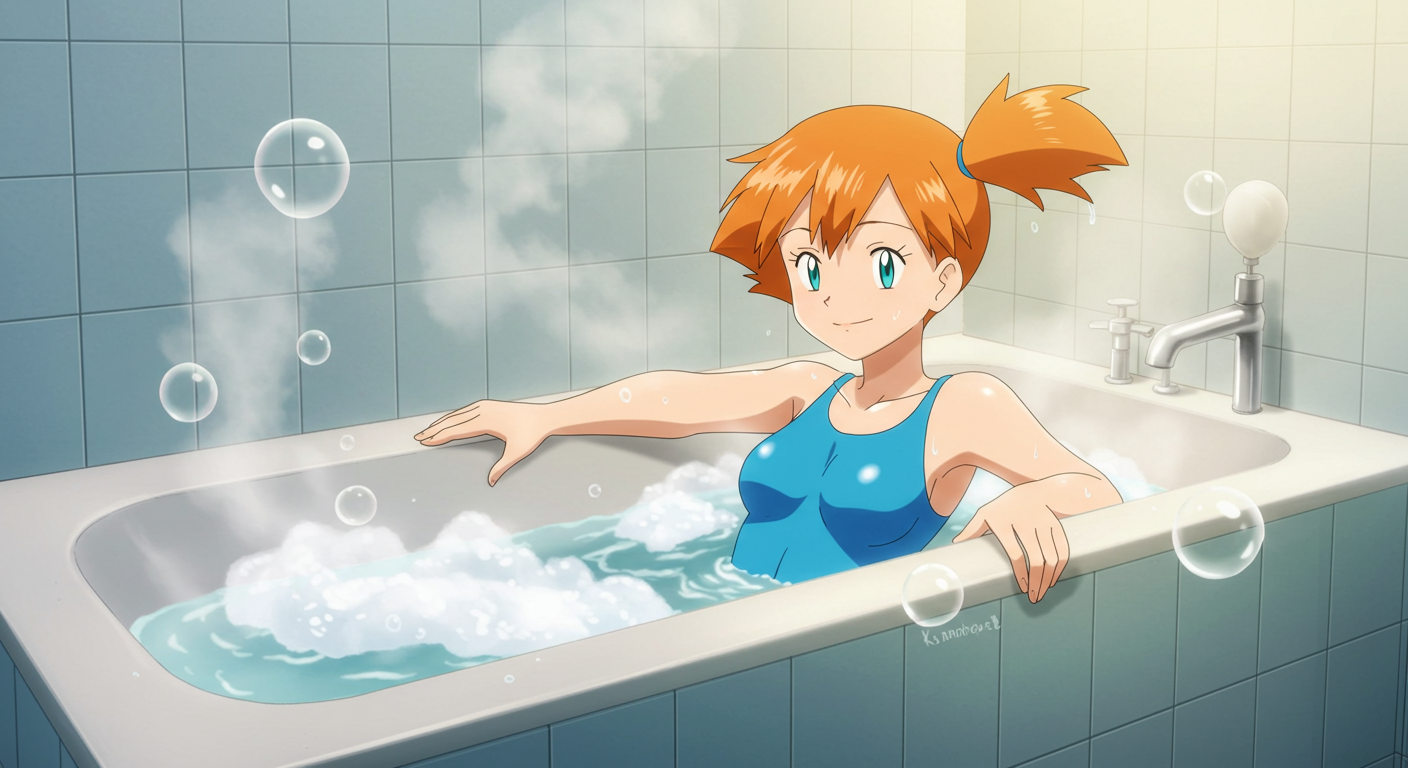 Pokemon Misty having a bath by ChrisGraduate28 on DeviantArt