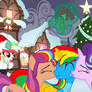 SG and SS kissing SW under the mistletoe in snow
