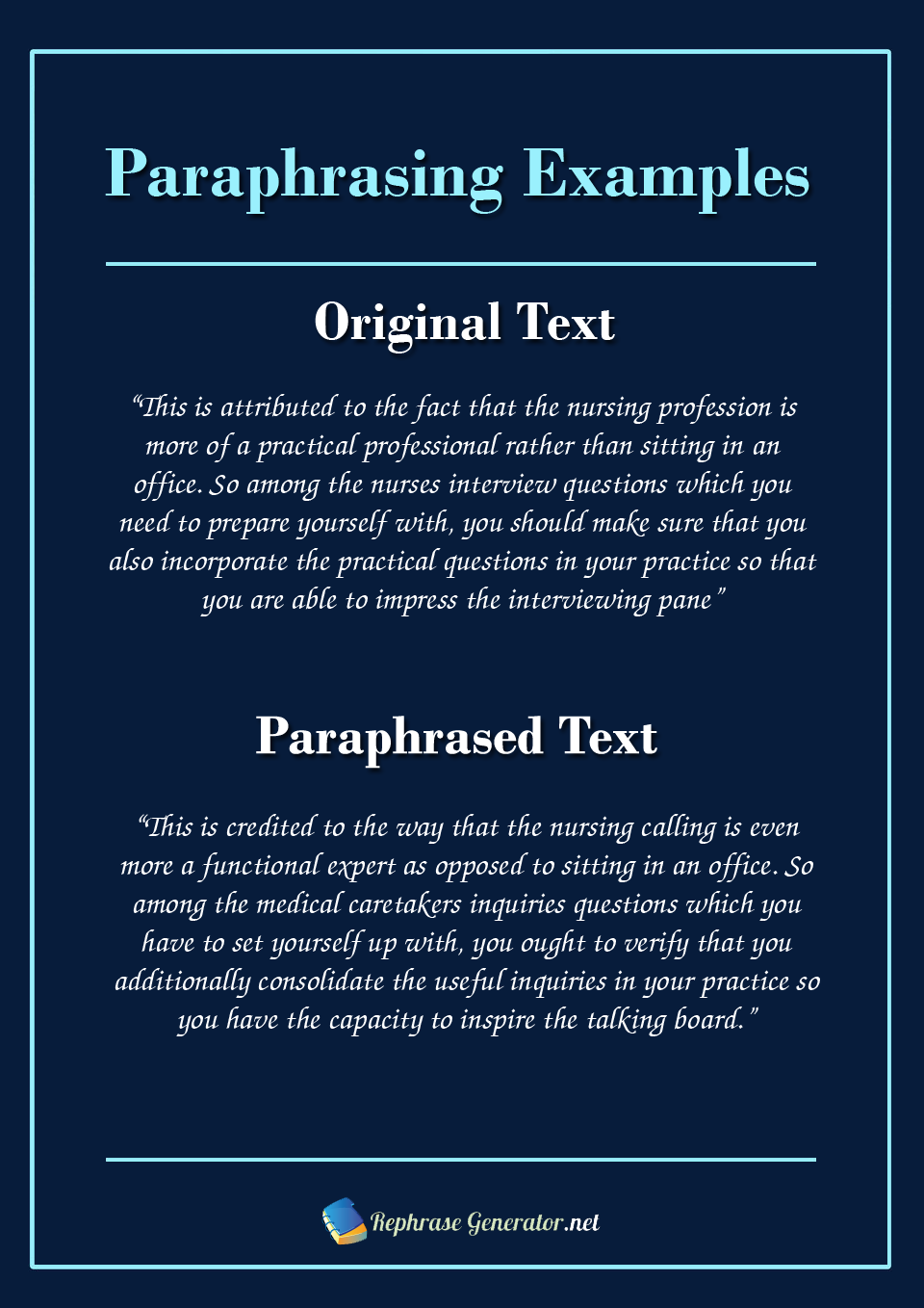 Paraphrasing Examples by RephraseExamples on DeviantArt