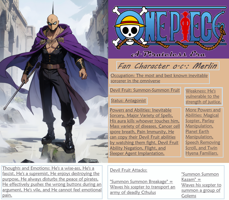 Merlin Oe Image Merlin - One Piece Fan Villain by jonb12891 on DeviantArt
