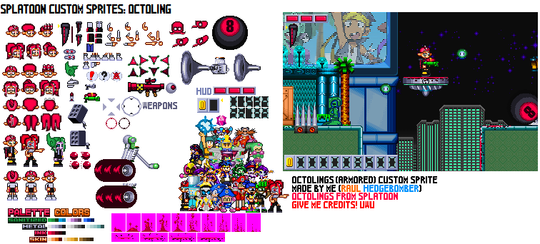 Splatoon Custom Sprites: Octoling by raulhedgebomber on DeviantArt