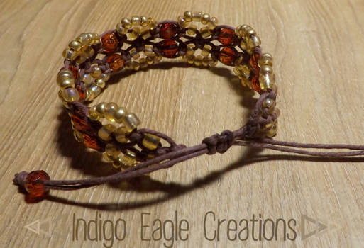 Brown Beaded Drawstring Bracelet