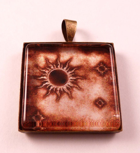 Celestial Glass Tile Pendant