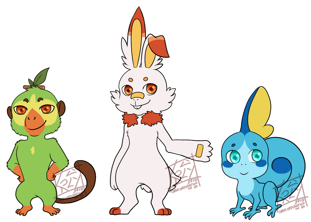 Galar Starters by ChibiCorporation on DeviantArt