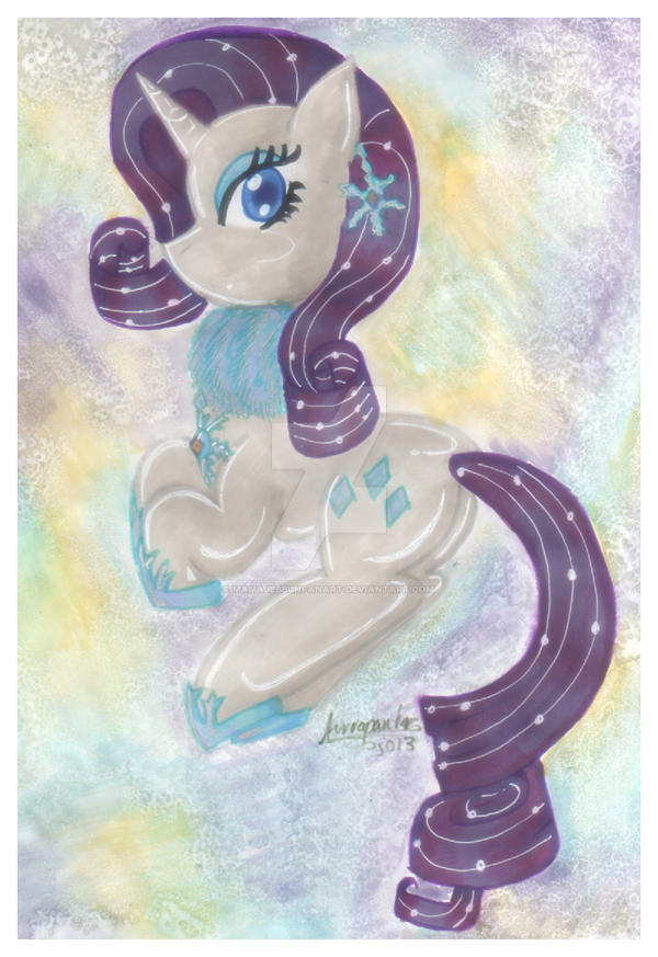 Snow Rarity Deviantart Christmas themed Rarity by MamaJebbunFanart on DeviantArt