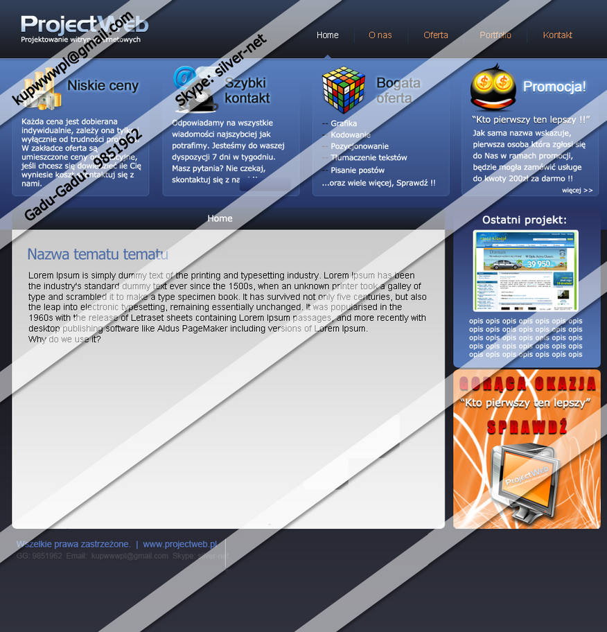 Project Website Layout ProjectWeb Layout by damiankom on DeviantArt