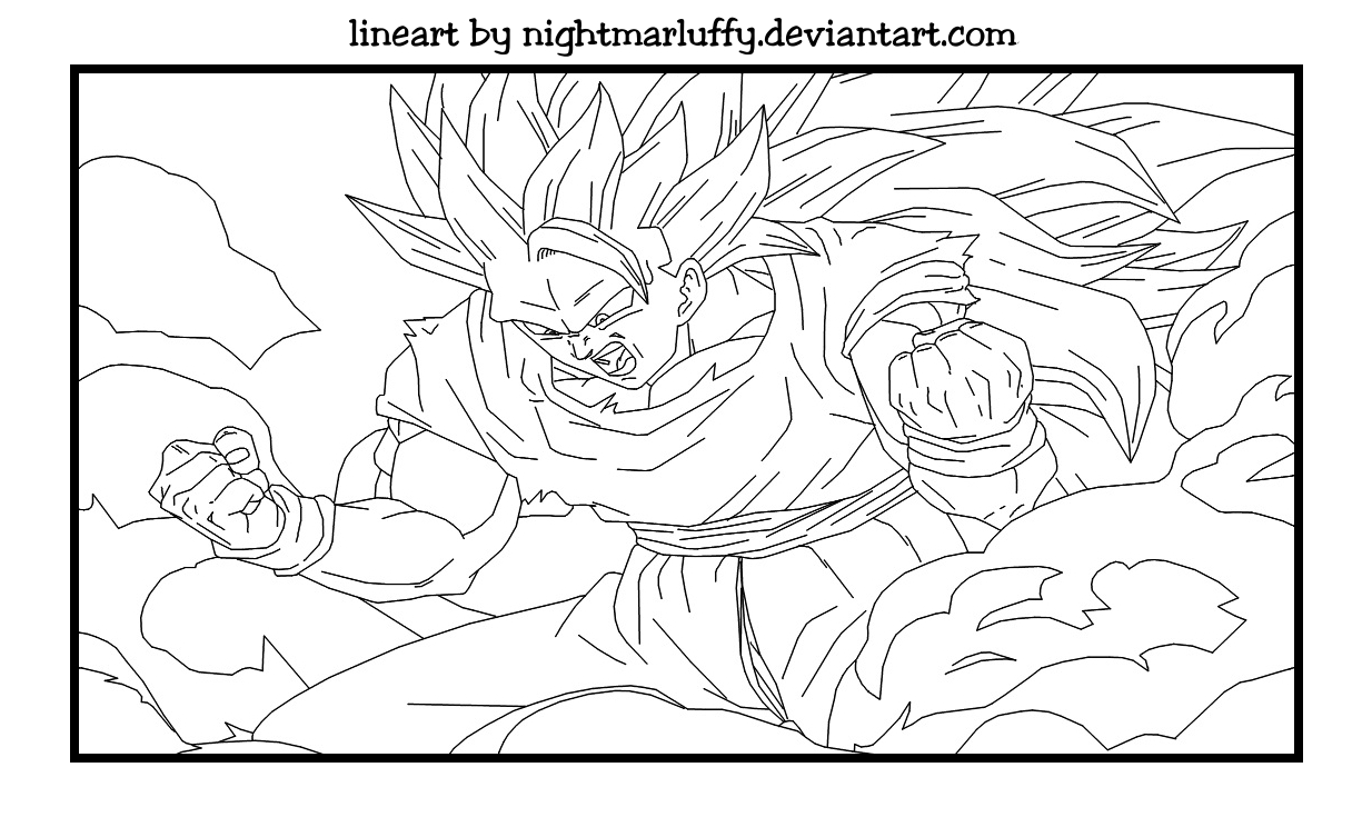 lineart goku SSJ3