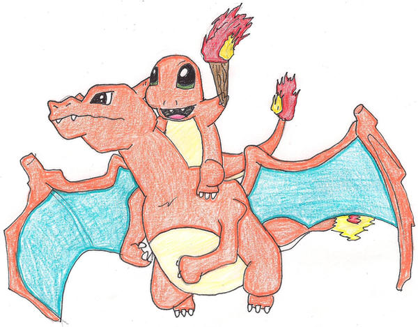 charmander on charizard