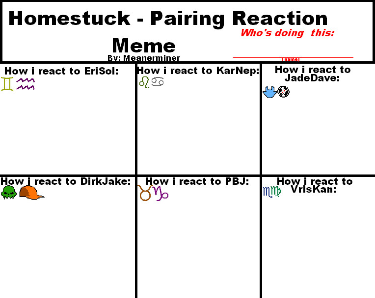 Homestuck Pairing Reaction Meme