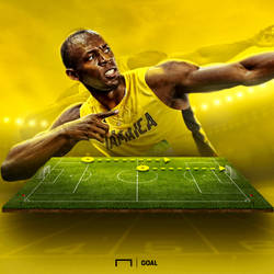 Usain Bolt como futbolista