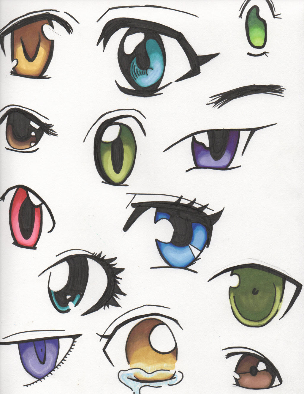 Marker Practice Eye Sketches