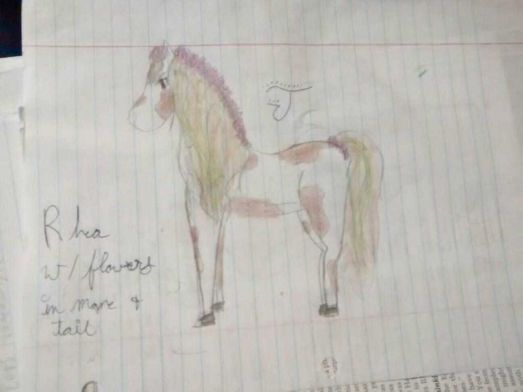Rhea with flowers in mane and tail. by Fantasyfantic82001 on DeviantArt