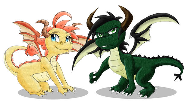 Fakir and Ahiru as.... dragons