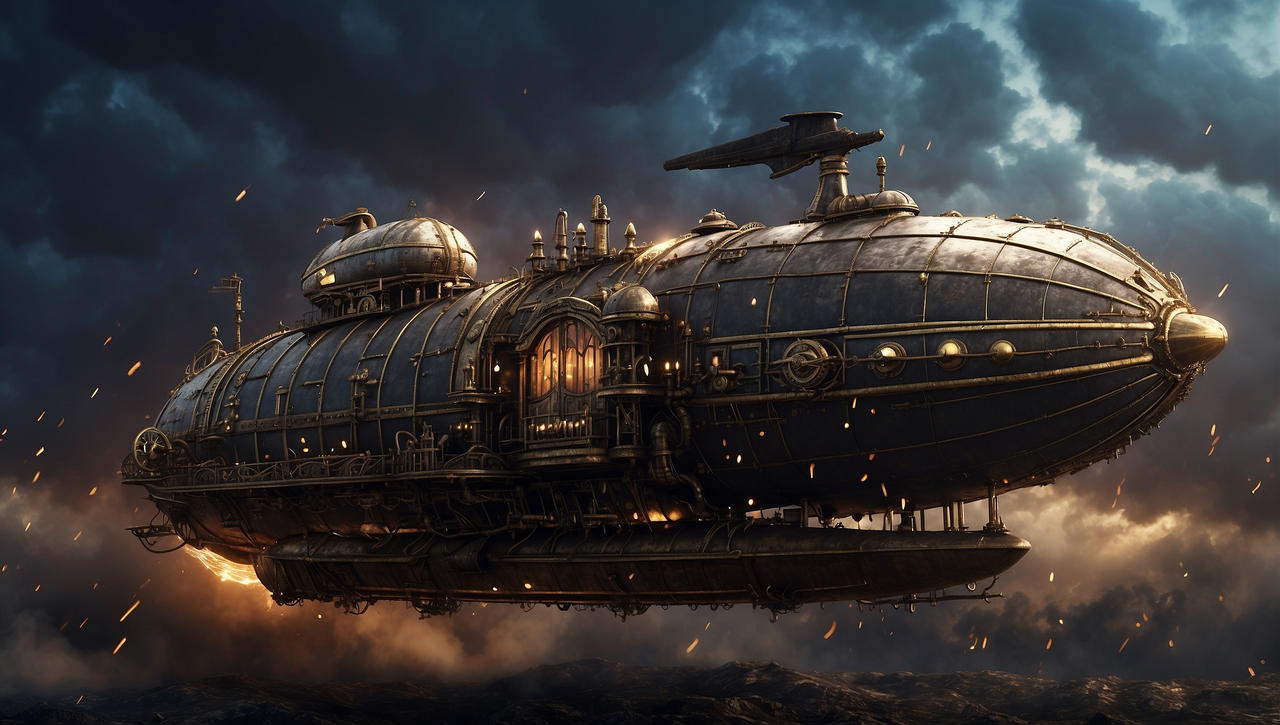 Atompunk Zeppelin Steampunk War Zeppelin by OmalleyDakota on DeviantArt