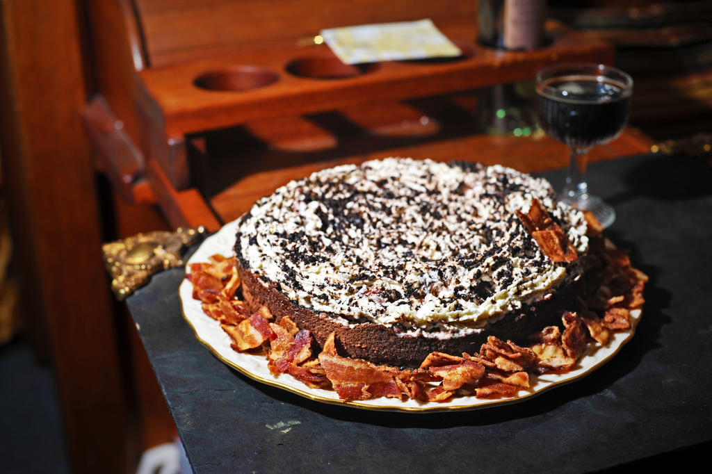 Flourless Chocolate Cake w Raspberry Infused Cream