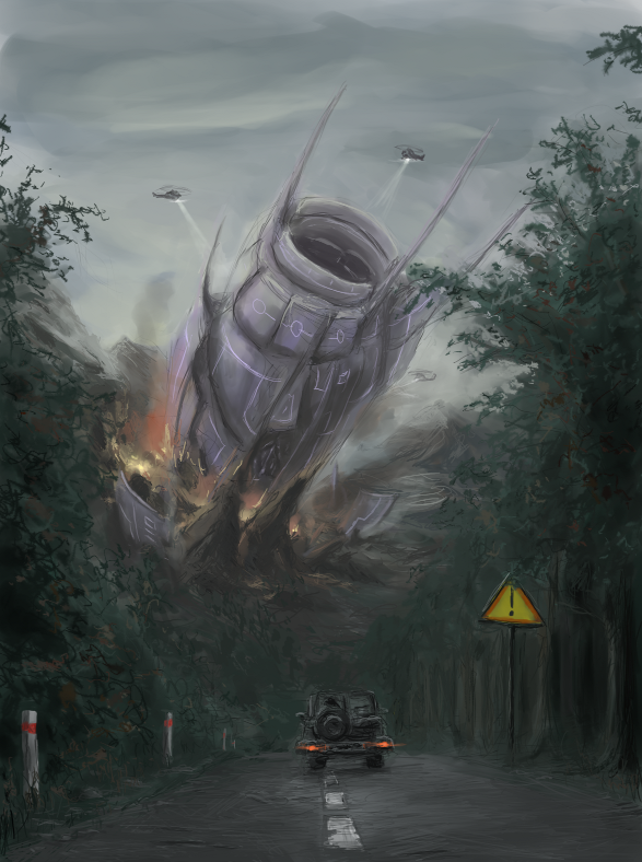 Crashed spaceship by ThroughSpaceAndTime on DeviantArt