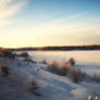 Snowy lake