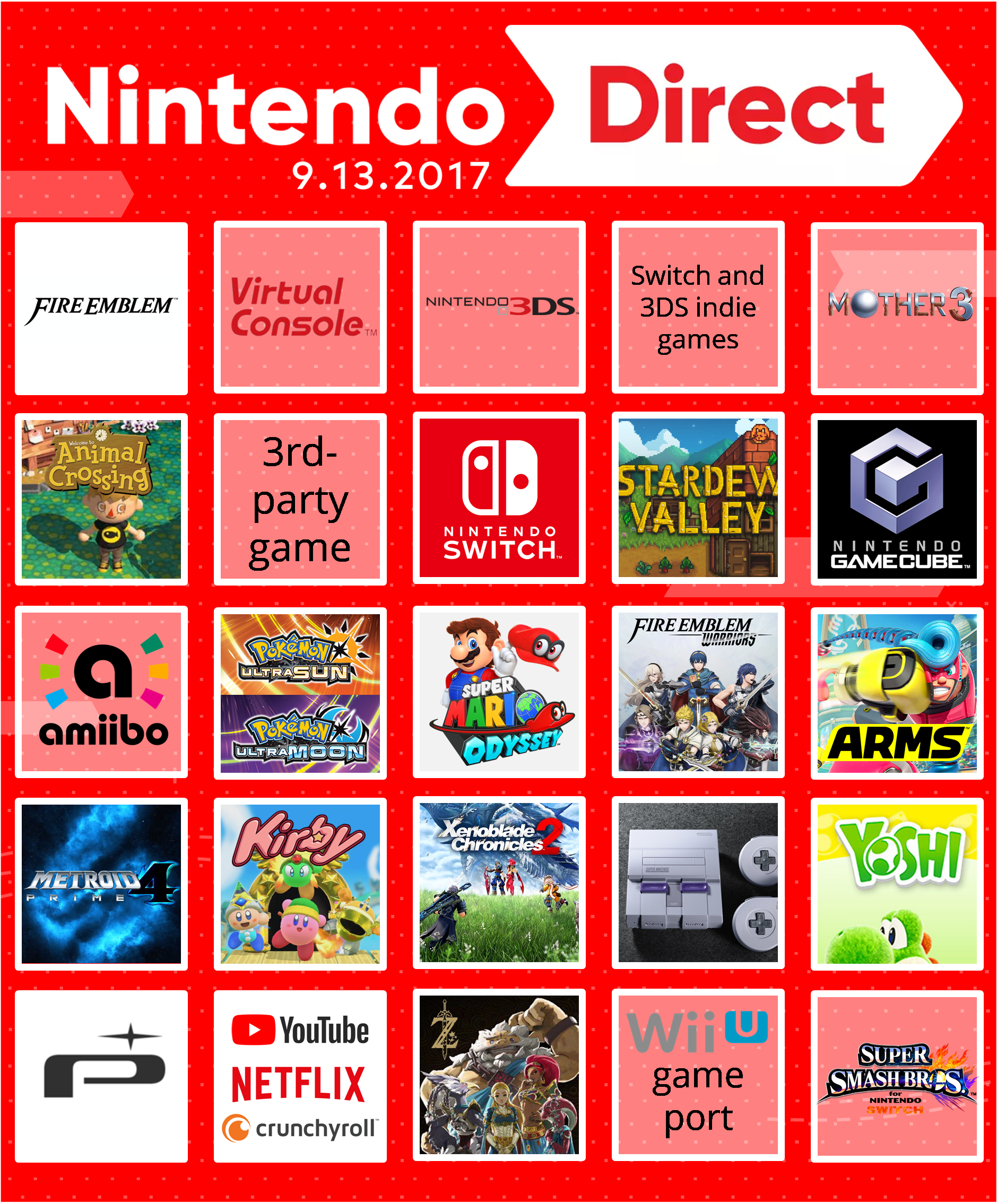 Reecee🎄 on X: My Bingo Card for the September 2022 Nintendo Direct   / X