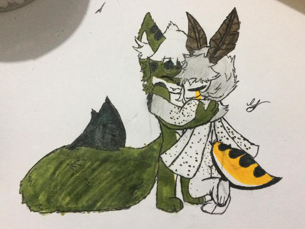 Fumbly Fumbly and FemMoth hugging by FumblyHasBeenTaken on DeviantArt