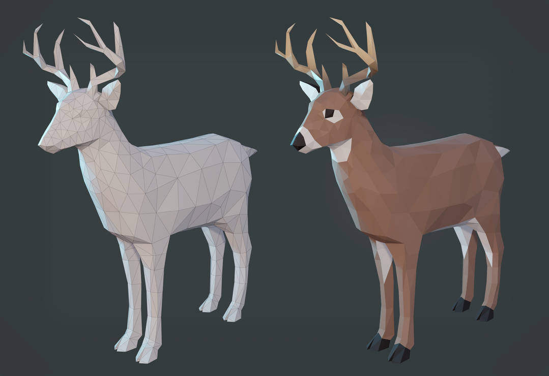 Simple Deer Model White tailed deer model by AlexPahomov on DeviantArt