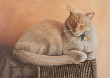 Portrait of Snowy - Oil Painting