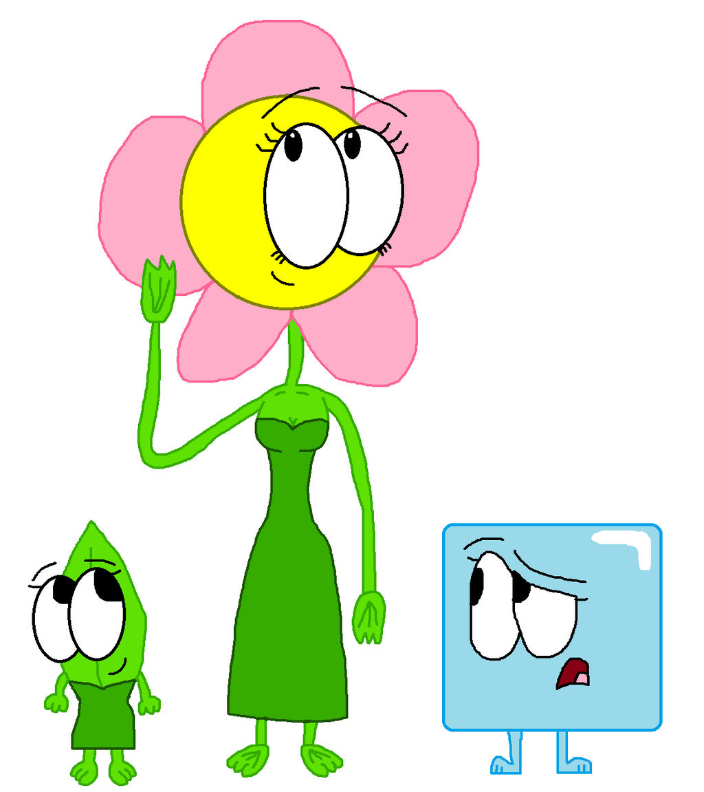 Flower, Ice Cube, and Leafy from BFDI (humanized) by RealMovieMaker9000 on  DeviantArt