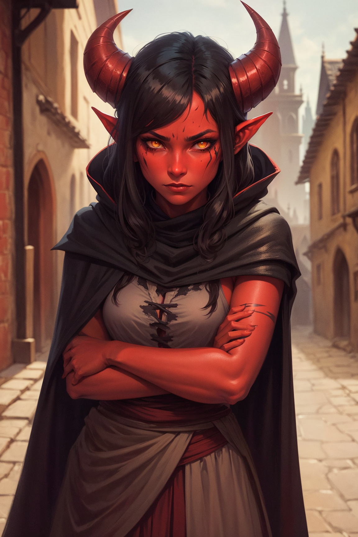 Tiefling Coloring Page