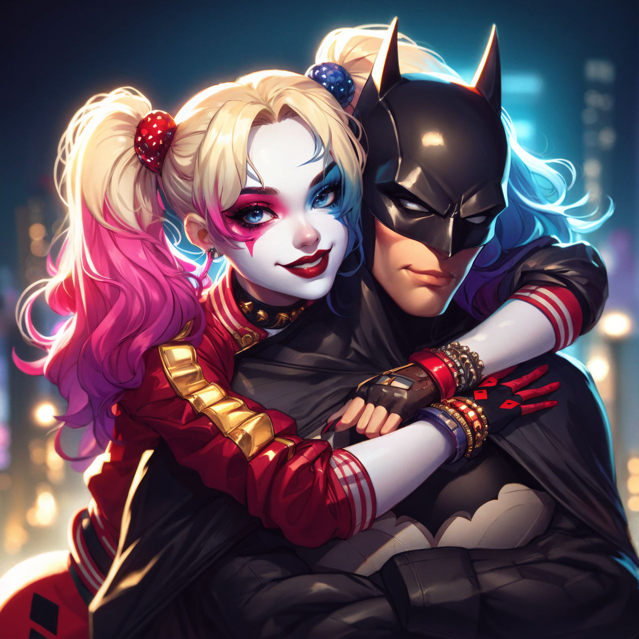 Harley Quinn hugs Batman (6) by Penguih on DeviantArt