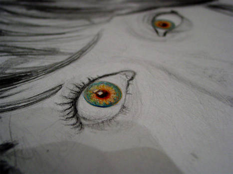 Nou's B-day drawing, detail on eye