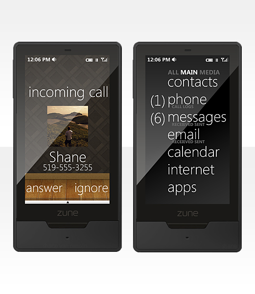 Zune HD Phone Mockup