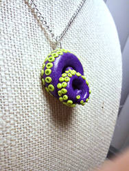 Purple and Lime Octopus Tentacle Pendant 2