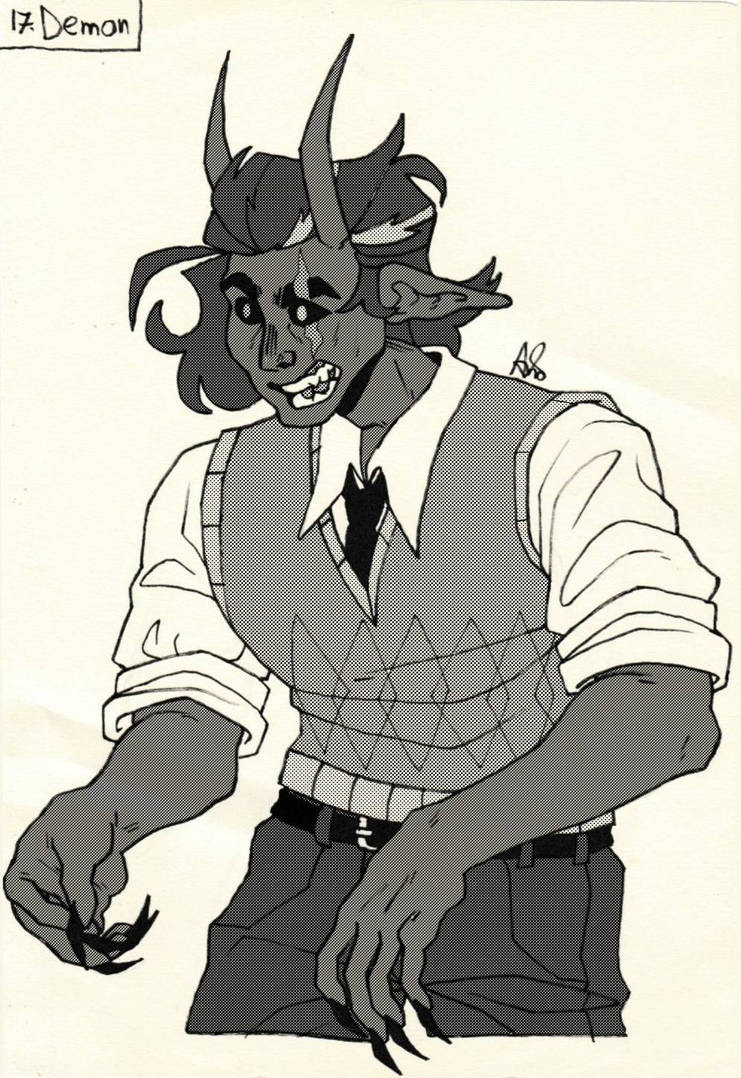 Deviantrt Draw Inktober Day 17- Demon by draw-with-ana1 on DeviantArt